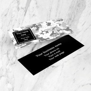 Winter Sneeuwgrijze camouflage, Militair, Leger Mini Visitekaartje