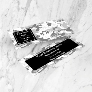 Winter Sneeuwgrijze camouflage, Militair, Leger Mini Visitekaartje