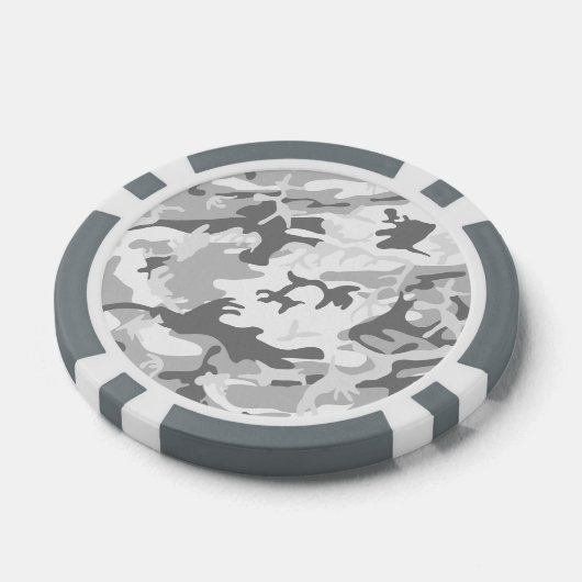 Winter Sneeuwgrijze camouflage, Militair, Leger Poker Chips (Enkel)
