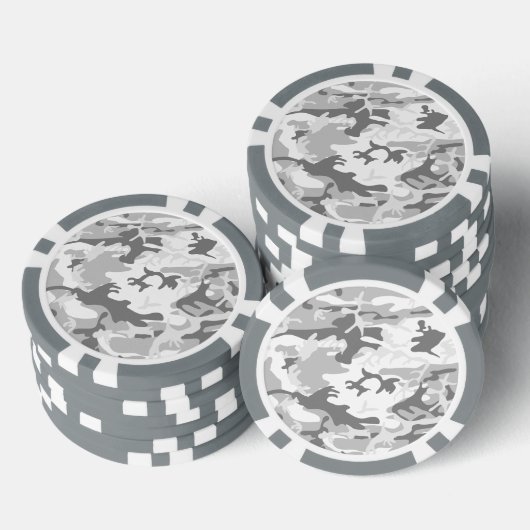Winter Sneeuwgrijze camouflage, Militair, Leger Poker Chips (Opstapeling)