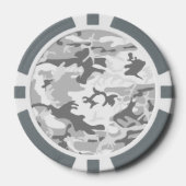 Winter Sneeuwgrijze camouflage, Militair, Leger Poker Chips (Voorkant)