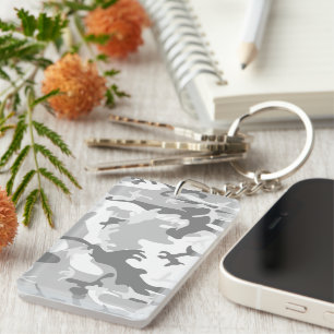 Winter Sneeuwgrijze camouflage, Militair, Leger Sleutelhanger