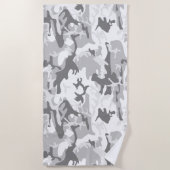 Winter Sneeuwgrijze camouflage, Militair, Leger Strandlaken (Voorkant)