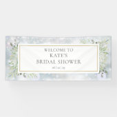 Winter Sneeuwgroen Bruiloft Feestelijke Begroeting Spandoek (Horizontaal)