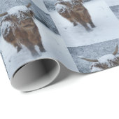 Winter Sneeuwhoogland Cow Cadeaupapier (Rol Hoek)