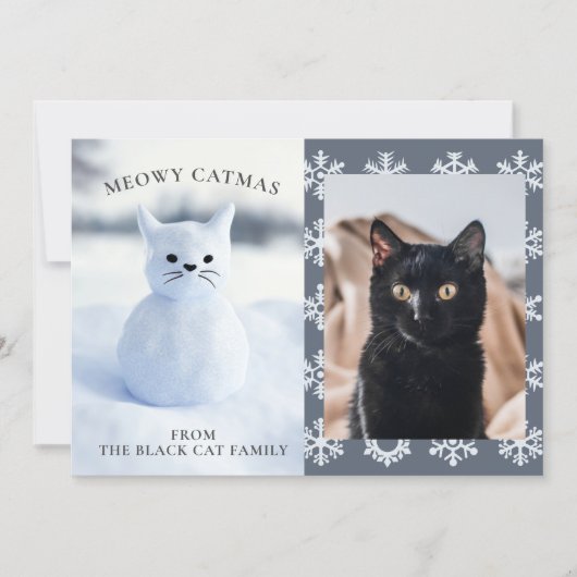 Winter Sneeuwkat Kerstmis foto Holiday Kaart (Voorkant)