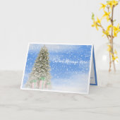 Winter Sneeuwkerstboom en Snowflakes Holiday Kaart (Gele Bloem)
