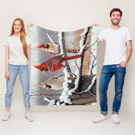 Winter Sneeuwkerstmooie rode kardinalen Fleece Deken