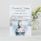 Winter Sneeuwkoningin Fairy Forest Blauw Witte Mei Kaart (Staand voorkant)