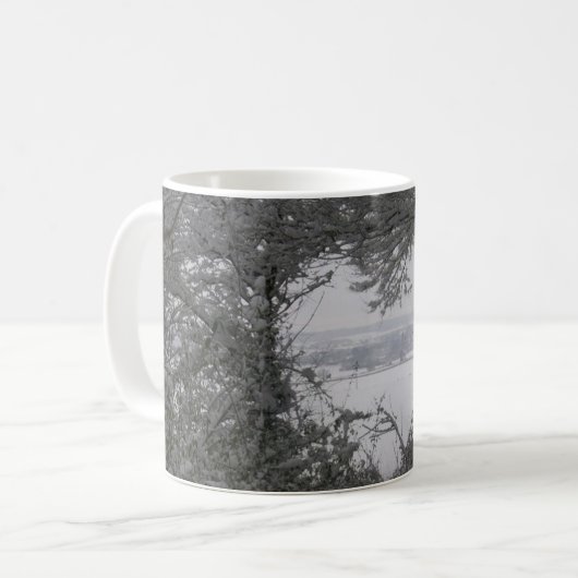 Winter Sneeuwkunst Kerstfoto Mok koffiethee (Voorkant links)