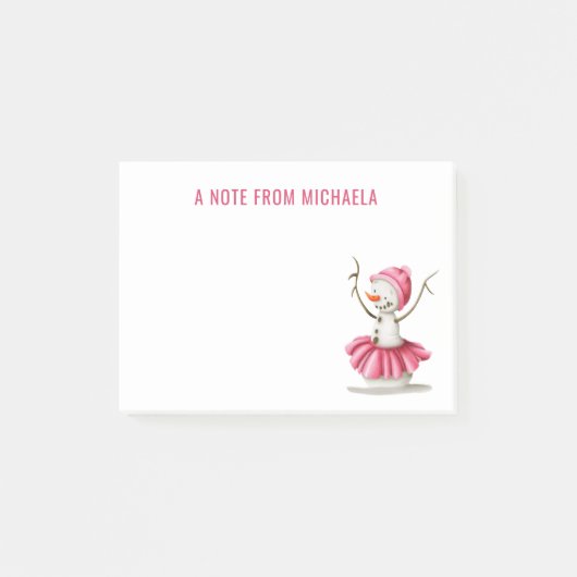 Winter Sneeuwman Ballet Danser Post-it® Notes (Voorkant)
