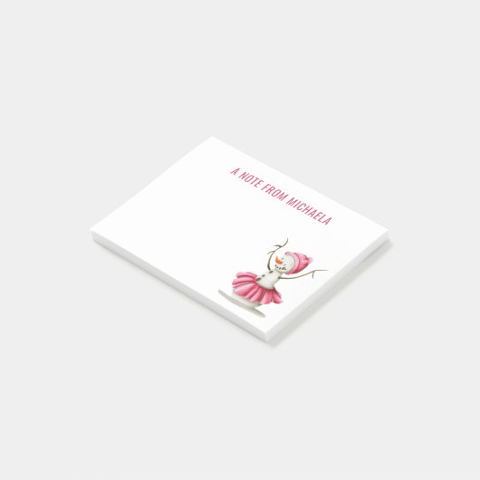 Winter Sneeuwman Ballet Danser Post-it® Notes (Schuin)