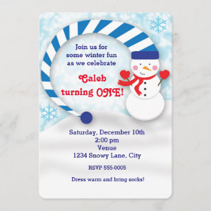 Winter Sneeuwman Besneeuwde Vakantie Lieve Feest U Kaart