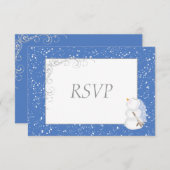 Winter sneeuwman bruid & bruidegom bruiloft RSVP (Voorkant / Achterkant)