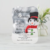 Winter Sneeuwman Een Top Hat Repetitie Diner Kaart (Staand voorkant)