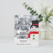 Winter Sneeuwman Een Top Hat Vakantie Party Kaart (Staand voorkant)