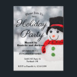 Winter Sneeuwman Een Top Hat Vakantie Party Kaart<br><div class="desc">Dit kan gemakkelijk voor uw volgende gebeurtenis worden gepersonaliseerd. Overeenkomende objecten zijn beschikbaar.</div>