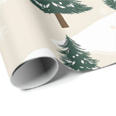 Winter Sneeuwman en kerstbomen Cadeaupapier (Rol Hoek)