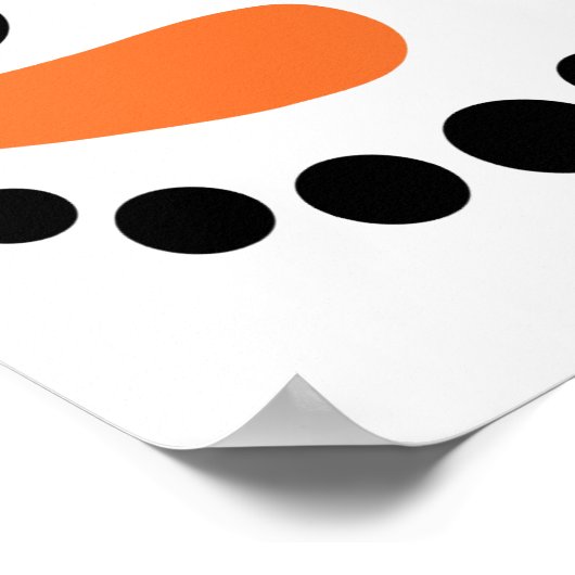 Winter Sneeuwman Gezicht Wimpers Kerstmis Kerstmis Poster (Hoek)