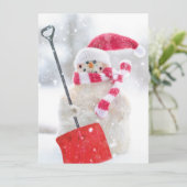Winter Sneeuwman Kerst Groetkaart Kaart (Staand voorkant)