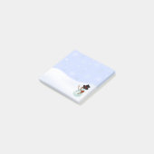 Winter Sneeuwman Met Sneeuwvlokken Post-it® Notes (Schuin)
