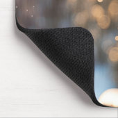 Winter sneeuwman op een parkbank muismat (Hoek)