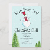 Winter Sneeuwman Party Kaart (Voorkant)