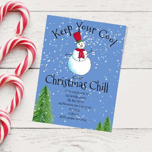 Winter Sneeuwman Party Kaart