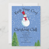 Winter Sneeuwman Party Kaart (Voorkant)