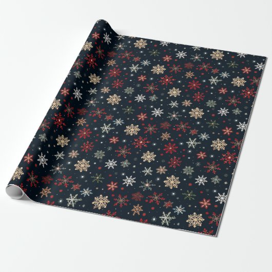 Winter Sneeuwman Patroon Kerstcadeauverpakking Cadeaupapier (Uitgerold)