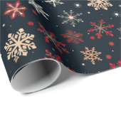 Winter Sneeuwman Patroon Kerstcadeauverpakking Cadeaupapier (Rol Hoek)
