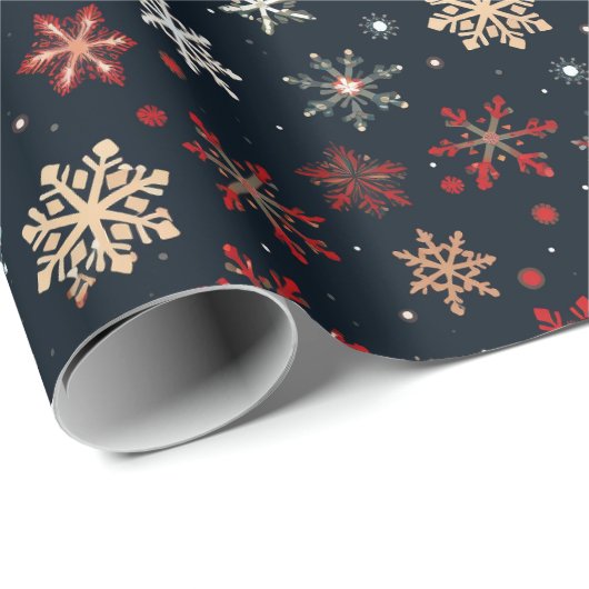 Winter Sneeuwman Patroon Kerstcadeauverpakking Cadeaupapier (Rol Hoek)