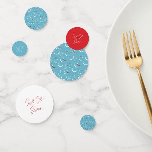 Winter Sneeuwman Patroon Laat Het Sneeuwcyaan en R Confetti (Groep)