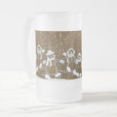 Winter Sneeuwman Peace Love Destiny Matglas Bierpul (Voorkant links)