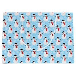 Winter Sneeuwman Schattigee Blauwe Kerstvakantie Groot Cadeauzakje