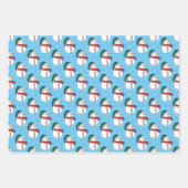 Winter Sneeuwman Schattigee Blauwe Kerstvakantie Inpakpapier Vel (Voorkant 2)