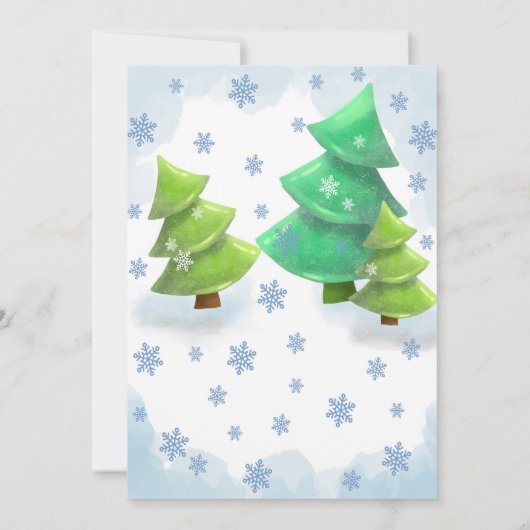 Winter Sneeuwman Sneeuwvlok Verjaardag Uitnodiging (Achterkant)