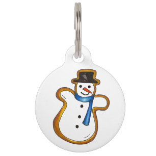 Winter sneeuwMan Snowman Sugar Cookie Dog Pet Tag Huisdierpenning
