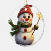 🎄 Winter Sneeuwman Vreugde Keramische Kerstbal Ca Keramisch Ornament (Links)