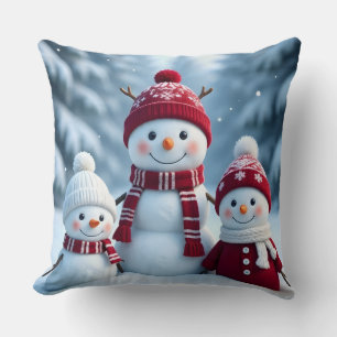 "Winter Sneeuwman Worp Kussen Cozy & Schattig