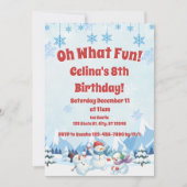 Winter Sneeuwmannen "Oh What Fun" Verjaardag Kaart (Voorkant)