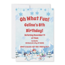 Winter Sneeuwmannen "Oh What Fun" Verjaardag