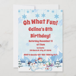 Winter Sneeuwmannen "Oh What Fun" Verjaardag Kaart