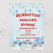 Winter Sneeuwmannen "Oh What Fun" Verjaardag Kaart (Voorkant / Achterkant)