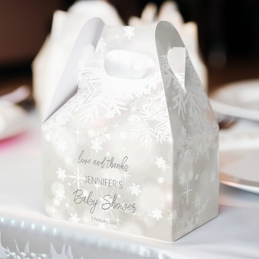 Winter sneeuwpastelkleuren baby shower dank u bedankdoosjes
