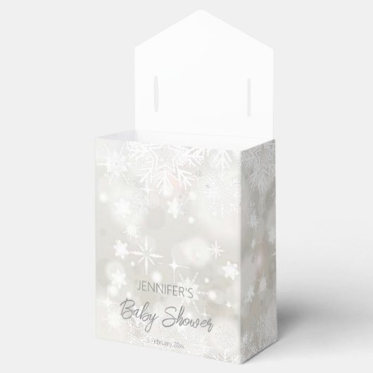 Winter sneeuwpastelkleuren baby shower dank u bedankdoosjes (Geopend)