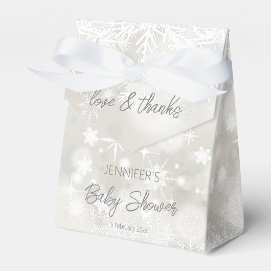Winter sneeuwpastelkleuren baby shower dank u bedankdoosjes (Voorkant Zijde)