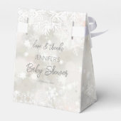 Winter sneeuwpastelkleuren baby shower dank u bedankdoosjes (Achterkant)