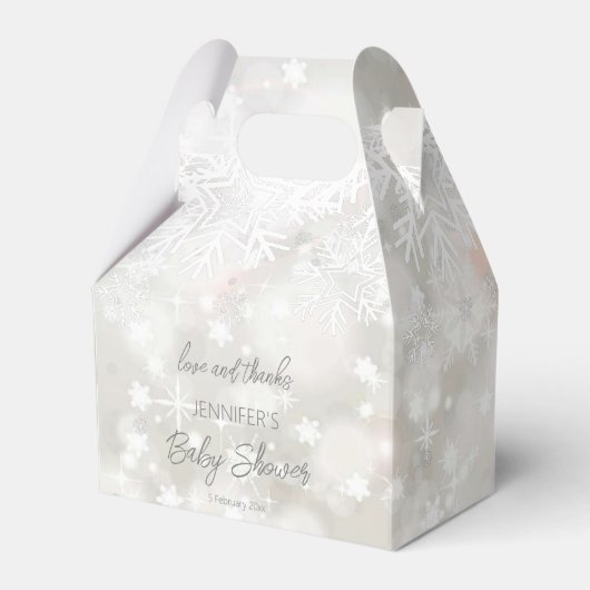 Winter sneeuwpastelkleuren baby shower dank u bedankdoosjes (Voorkant Zijde)
