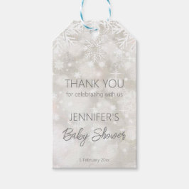 Winter sneeuwpastelkleuren baby shower dank u cadeaulabel